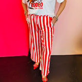 Red Vertical Stripe Pants