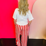 Red Vertical Stripe Pants