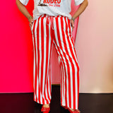 Red Vertical Stripe Pants