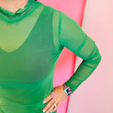 Keigan Green Mesh Top