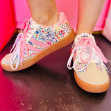 Emma Pink Floral Sneakers
