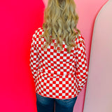 Red & White Checkered Pullover