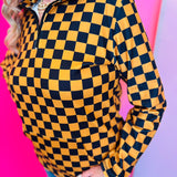 Gold & Black Checkered Pullover