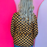 Gold & Black Checkered Pullover