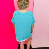 Turquoise Corded Top