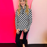 Black & White Checkered Pullover