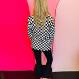 Black & White Checkered Pullover