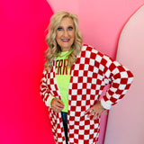 Red Checkered Cardigan