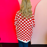 Red Checkered Cardigan