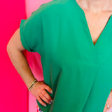 Whitney Green Woven Blouse