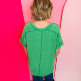 Kelly Green Corded Top