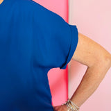 Whitney Navy Woven Blouse