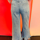 Denim Ruffled Hem Jeans