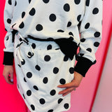 Black/White Polka Dot Skort Set
