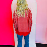 Red Two-Tone Sweater