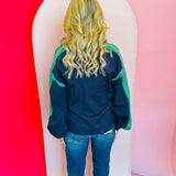 Navy & Green Trimmed Sweatshirt