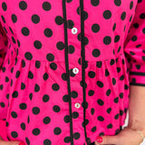 Pink Polka Dot Babydoll Top