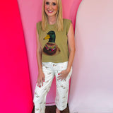 Jewel Collared Mallard Duck Muscle Tee