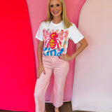 Zenana Pink Pintuck Crop Jeans