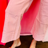 Zenana Pink Pintuck Crop Jeans