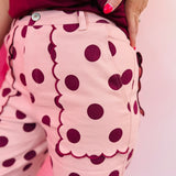 Pink & Burgundy Polka Dot Pants