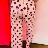 Pink & Burgundy Polka Dot Pants