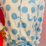 Light Blue Dotty Darling Ruffle Pajama Set