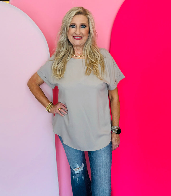 Ash Mocha Boat Neck Top