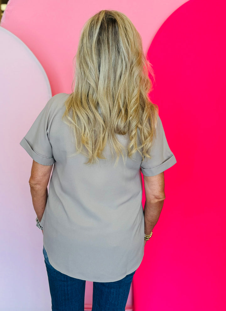 Ash Mocha Boat Neck Top