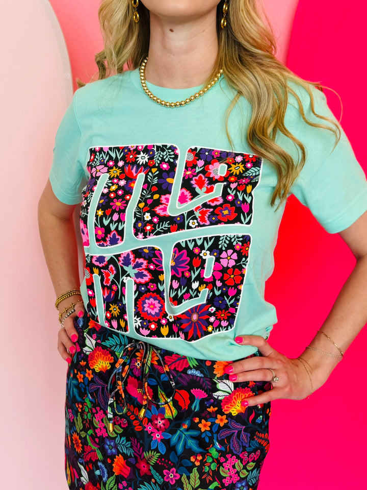 Mama Stacked Flower Tee