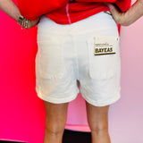 Bayeas White Denim High Rise Skort