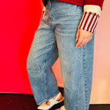 Dark Wash Denim Barrel Jeans