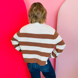 Deep Camel Striped Sweater