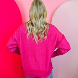 Hot Pink Two-Tone Sweater