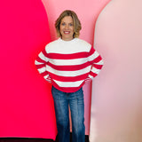 Hot Pink Striped Sweater