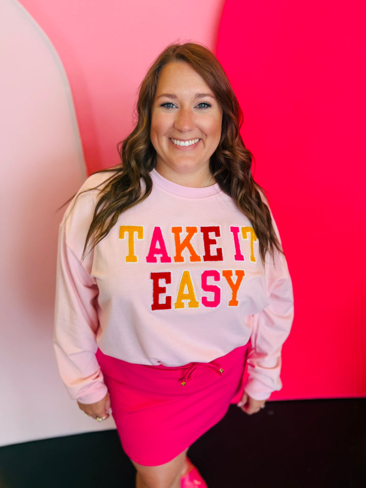 Take It Easy Chenille & Sequin Pullover