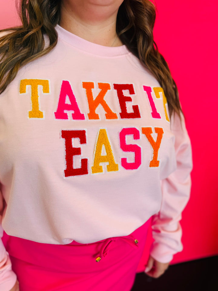 Take It Easy Chenille & Sequin Pullover
