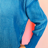 Ocean Blue Two-Tone Sweater