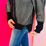 Black & White Two-Tone Sweater