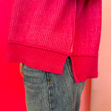 Hot Pink Two-Tone Sweater