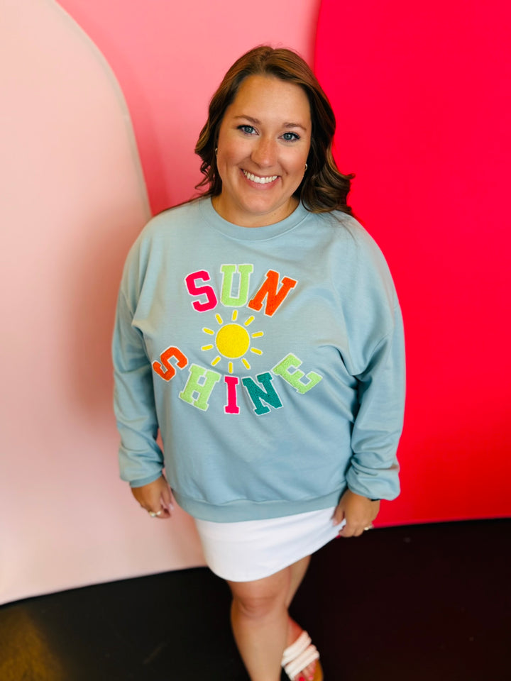 Sunshine Chenille & Sequin Patch Pullover