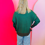 Dark Olive Two-Tone Sweater