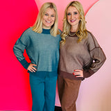 Teal Two-Tone Sweater