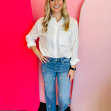 Mica Bow Rhinestone Embellished Denim Jeans