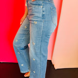 Mica Bow Rhinestone Embellished Denim Jeans