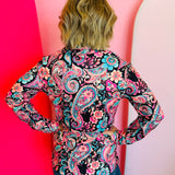 Midnight Bloom Paisley Pullover