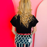 Queen Of Sparkles Black Basketball Net Tee