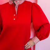 Red Ruffle Collar Dress