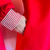 Red Ruffle Collar Dress