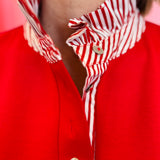 Red Ruffle Collar Dress